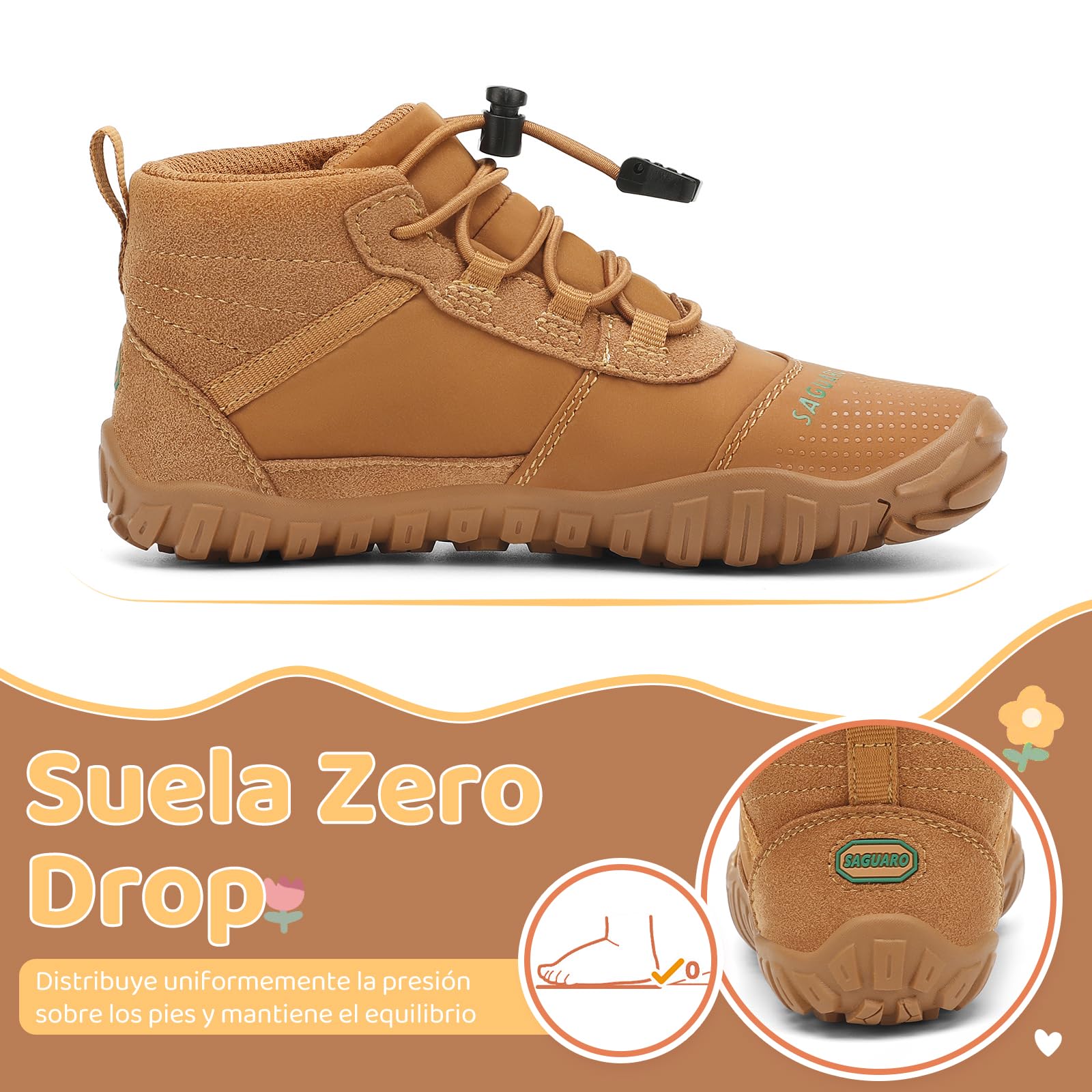 SAGUARO Barefoot Zapatillas de Trail Running Niños Zapatos de Minimalistas Ligeras Transpirable para Exterior Interior Gr.24-36