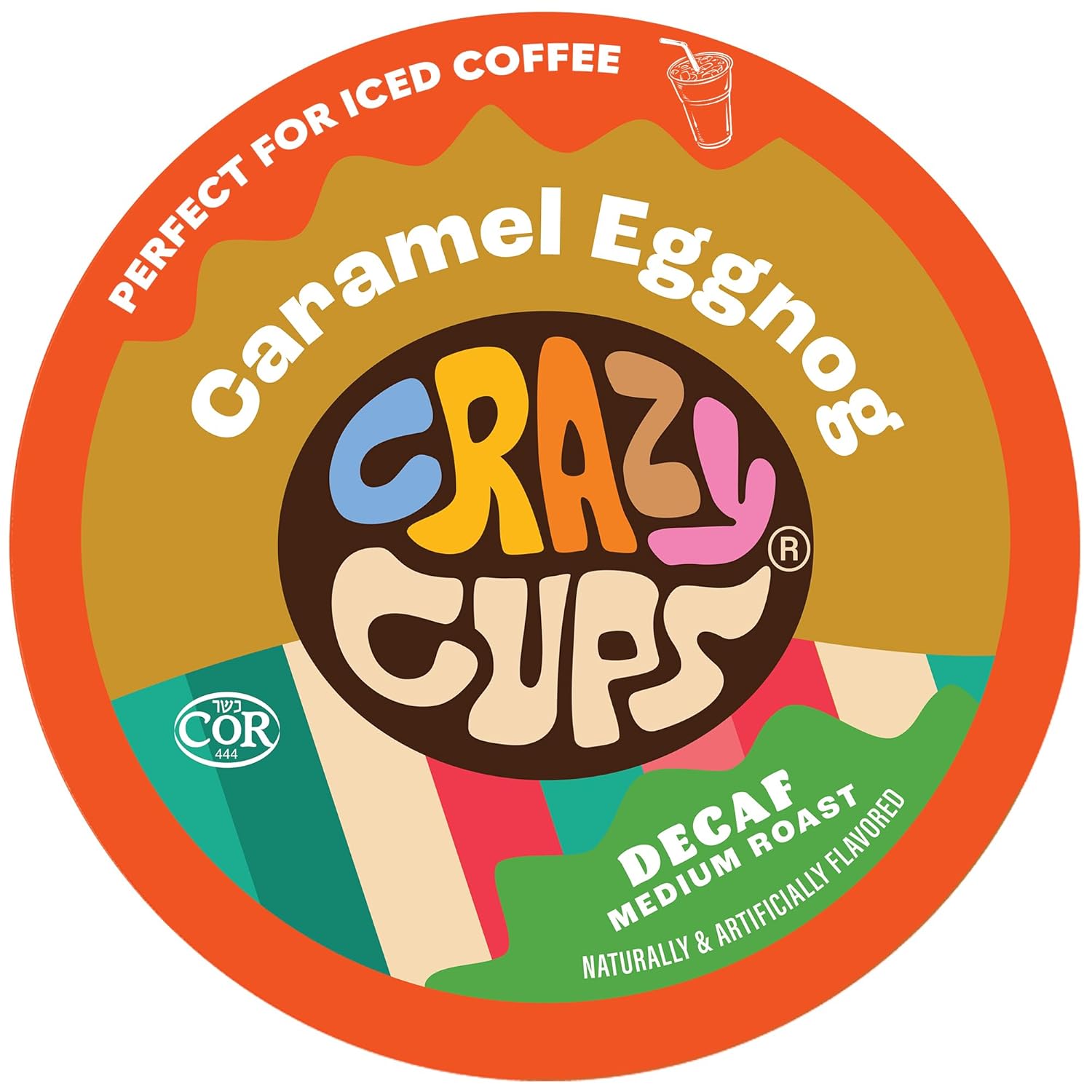 Crazy Cups Decaf Flavored Coffee Pods, Decaf Eggnog Holiday Coffee Pods, Single Serve for Keurig K Cups Machines, Medium Roast, 22 Count (Pack of 2)