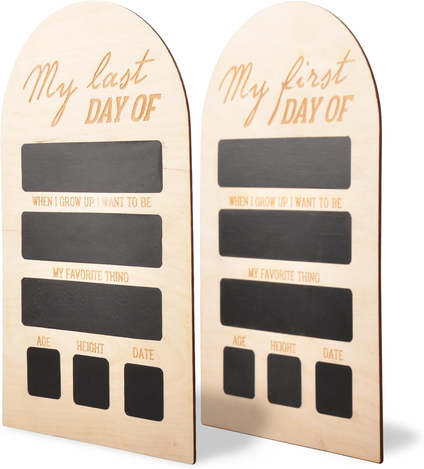 Wooden First Day of School Board Sign 11.8" x 7", Double Sided Back to School Sign, Perfect Wooden Chalkboard Photo Prop for Kindergarten or 1st Grade School