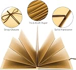 Hacaroa 4 Pack 6 x 8 Inches Scrapbook Albums, Accordion Hardcover Kraft Paper, Stretchable Folding DIY Handmade Adventure Book with Brown Pages, Gift for Anniversary, Graduation