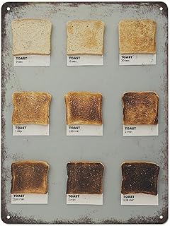 zwf Toast Guide Kitchen Funny Poster Humour Bread Breakfast Vintage Tin Signs Unique Home Decorations Wall Decor Metal Poster for Room 8x12 inch