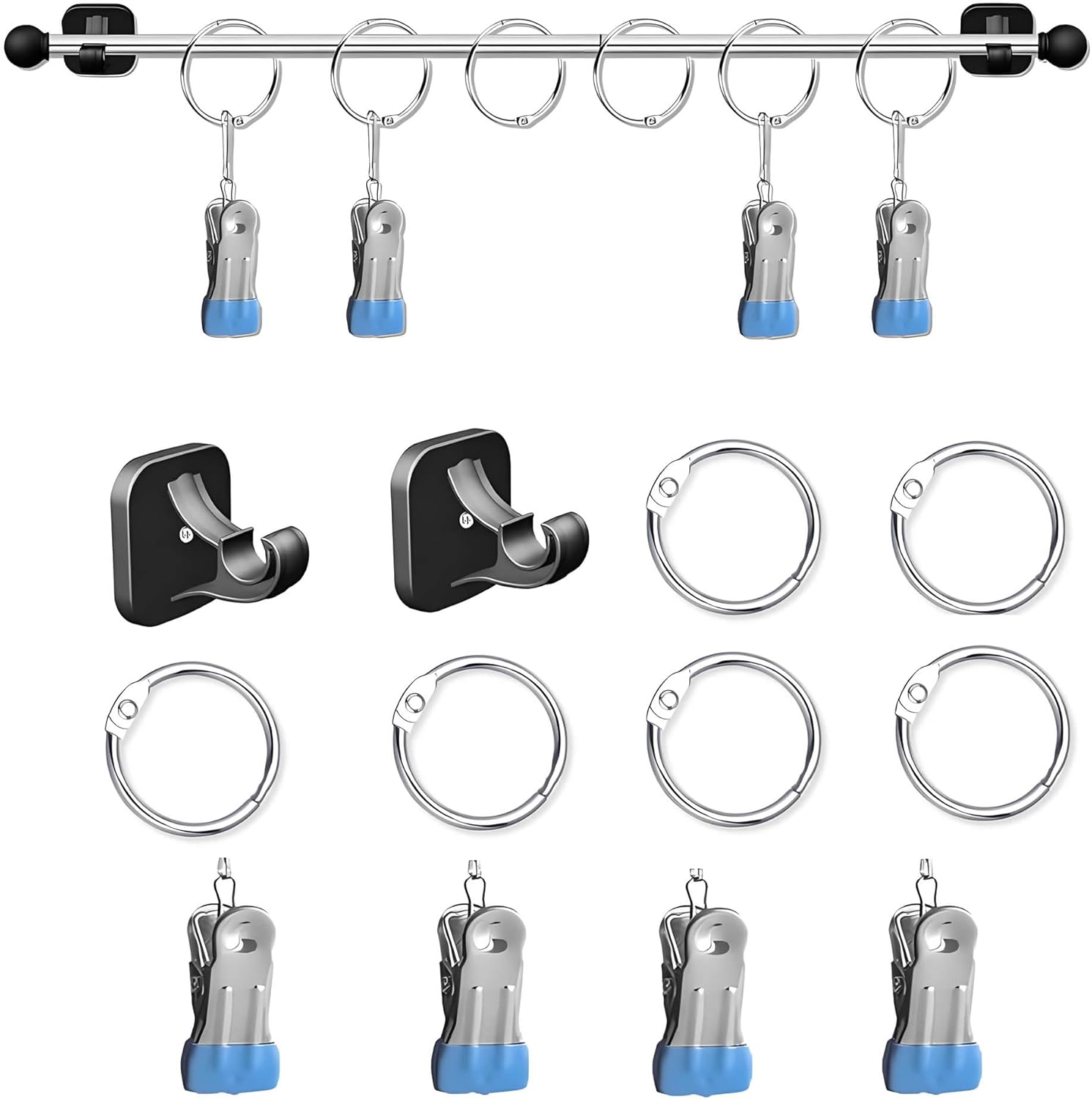 16″-30″Magnetic Rod For Classroom Whiteboard, Magnets Anchor Chart Holder For Calendar Pocket Chart,Magnetic Chart Paper Holder,Teacher Date Display Hanging Organization Black White Board Accessories