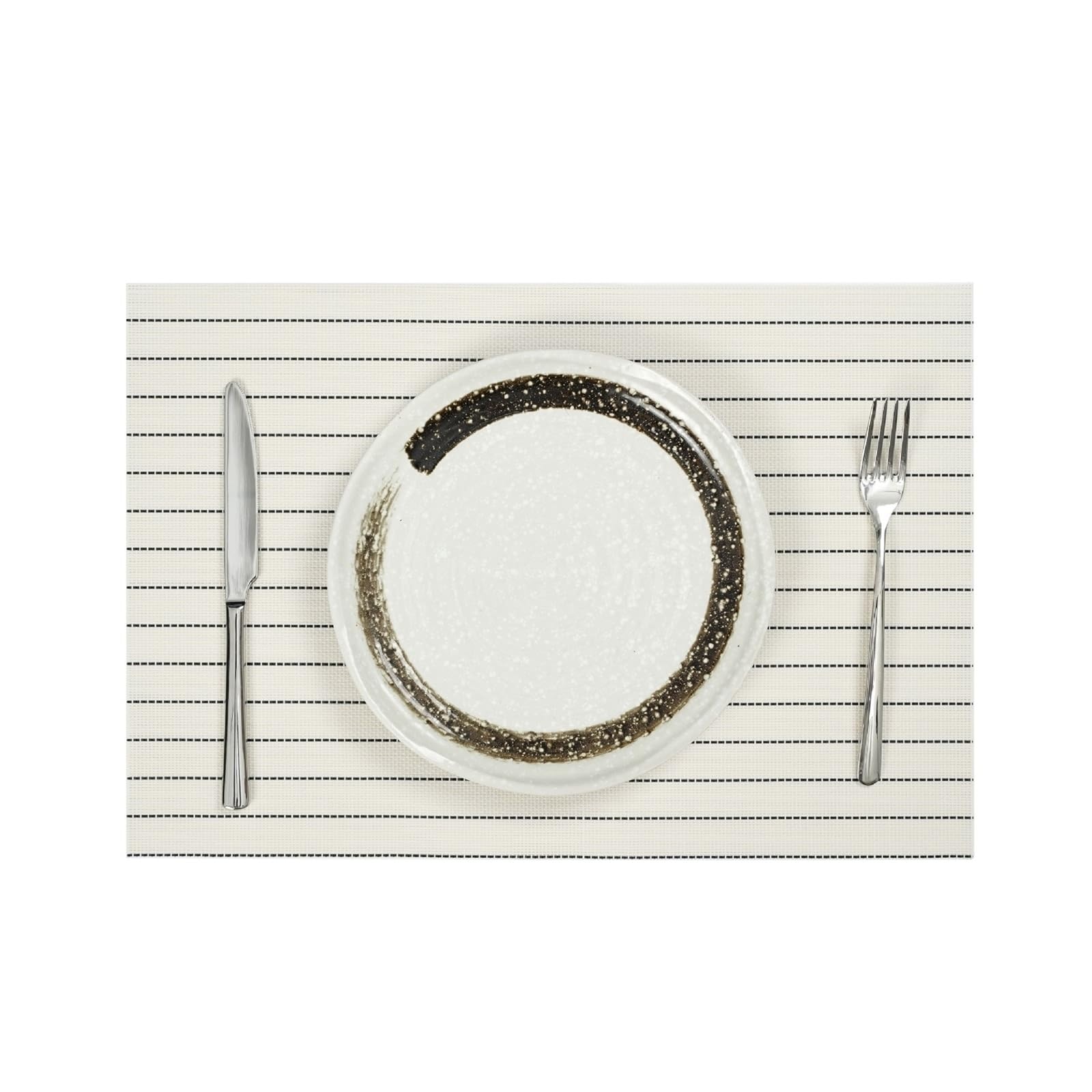 Sets de table à rayures beiges anti-tache lot de 6 pour table propre 30x45