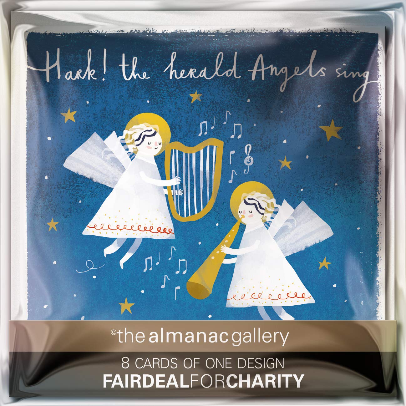 Pack of 8 Hark The Herald Angels Mini Charity Christmas Cards Multiple Charities ASCX0295, pastel, 10cm x 10cm - Image 3