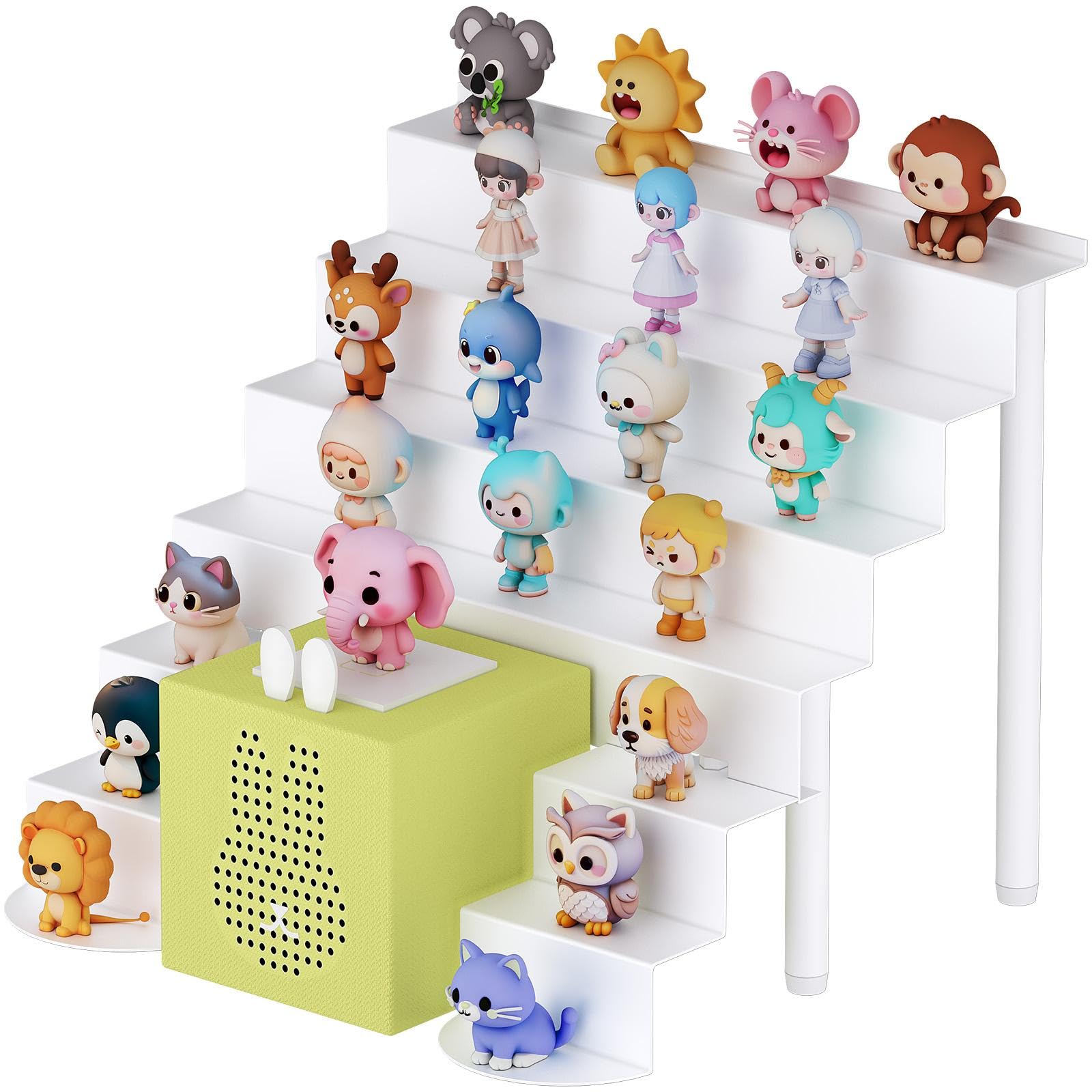 Lifewit Ladder Magnetic Display Shelf Compatible with Tonie Figures, 6 Tiers Metal Shelves for Figures Storage Organiser, Home Office Study