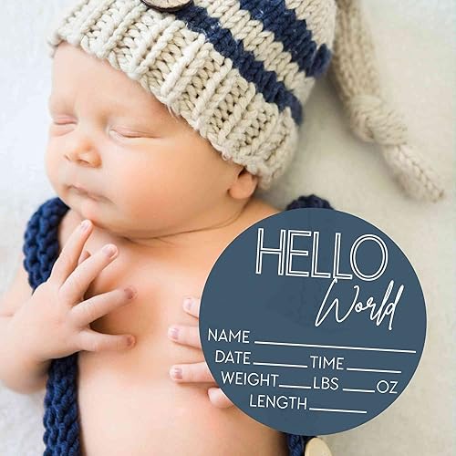 Miniatura 76 de Letrero de estadísticas de nacimiento para recién nacido, anuncio de nombre de bebé, accesorio de fotografía de Hello World Elephant Hospital