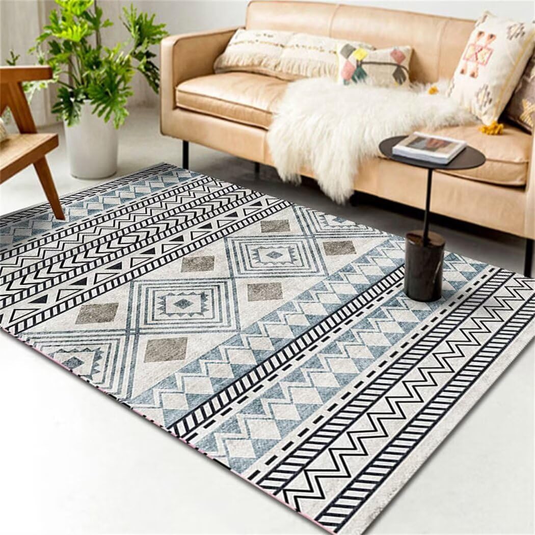 Tapis de salon lavable et grand tapis doux de chambre 160x200