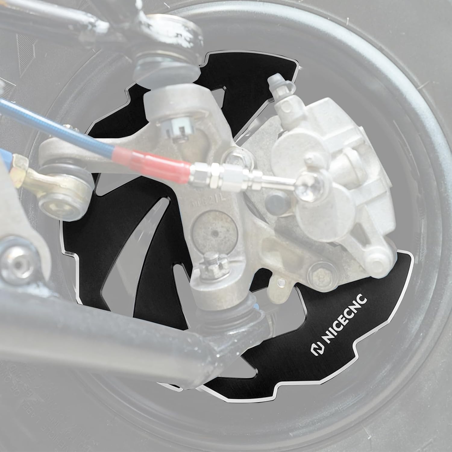 NICECNC Rotor Disc Guard, Front Brake Aluminum CNC ATV Rotor Protector Compatible with Yamaha Raptor 700 2006 2007 2008 2013-2026, 700R 2009 2011 2012 2016-2026, 700R SE YFZ 450 YFZ450R SE YFZ45