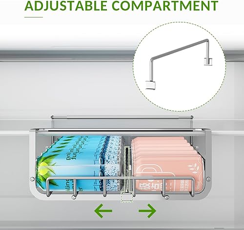 Miniatura 8 de Organizador de latas de soda colgante para refrigerador, estante de almacenamiento de bebidas de acero inoxidable, dispensador de latas de cerveza,
