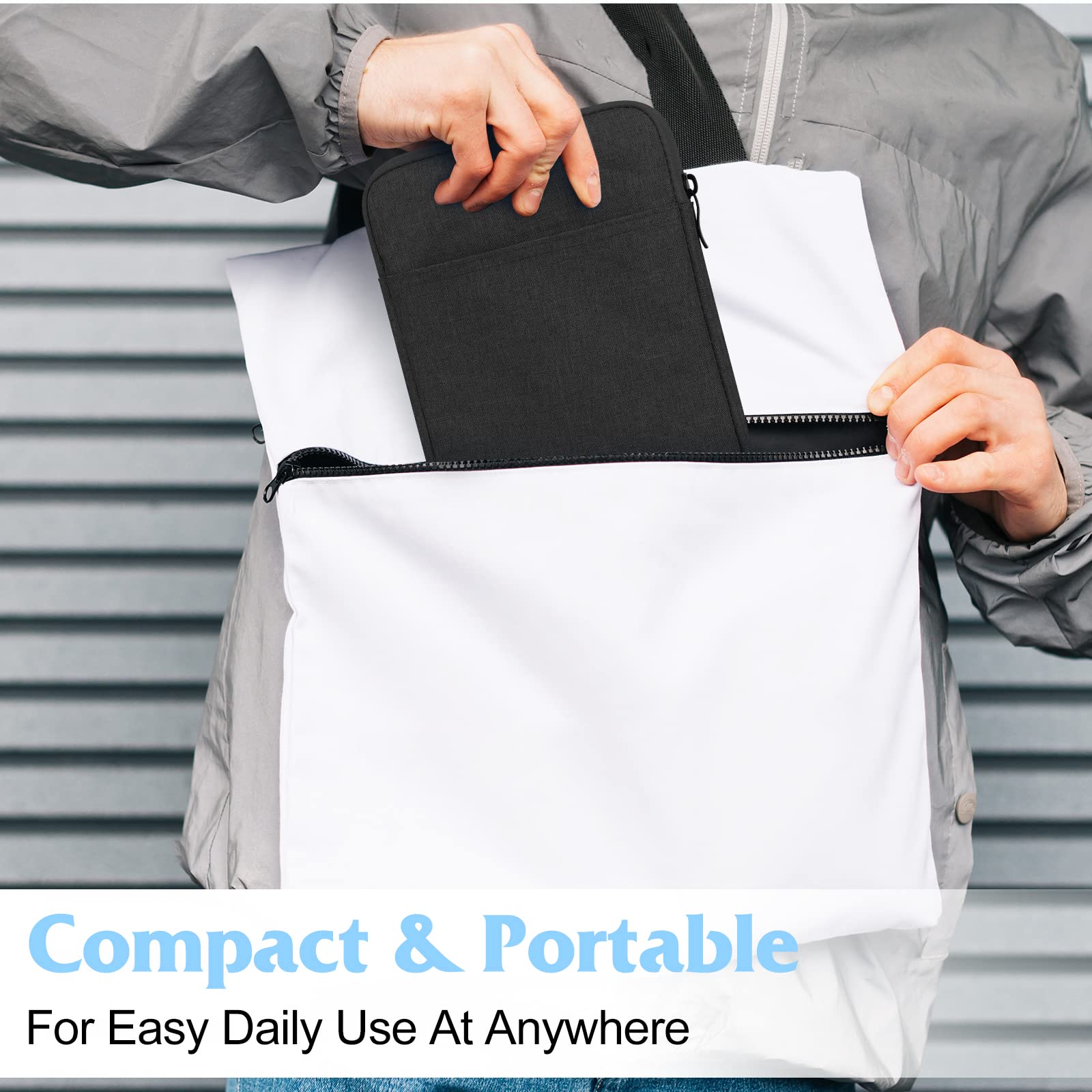 UrbanX 8 Inch Tablet Case for Amazon Kindle Fire/HD/HDX/Lightweight Portable Protective Bag Laptop with Dual Pockets: Black