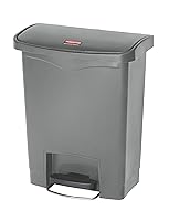 Vista 9 de Rubbermaid Commercial Products - Bote de basura Streamline Slim con pedal Papelera de plástico, 13 galones (50 litros), color negro, con tapa