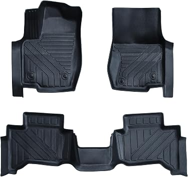 Car Floor Mats Compatible with 2024-2025 Toyota Land Cruiser,All Weather Rubber TPE Full Set Includes 1st 2nd Row Front Floor Mat