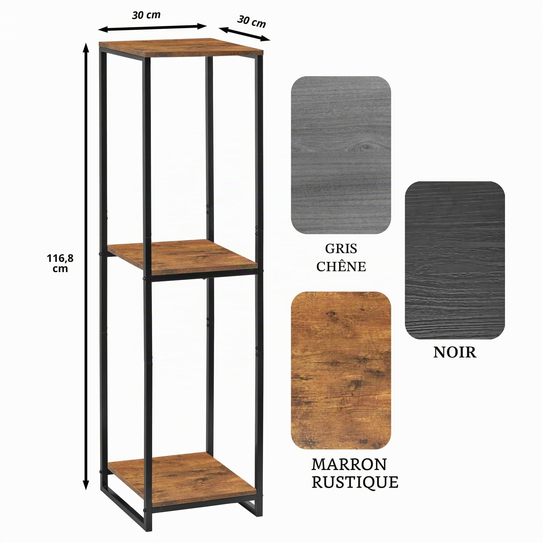 46" Tall Plant Stand Indoor, 3-Tier Modern Plant Shelf, Corner Flower Pot Holder Organizer for Living Room Balcony Patio Garden (Rustic Brown)