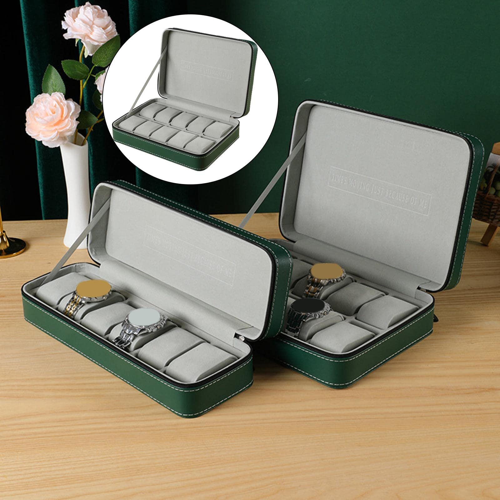 Stojak do przechowywania biżuterii, pudełko na zegarek eleganckie etui z szufladami na zegarki na rękę walizka podróżna Unisex dla dorosłych (Color : 10 Slot)