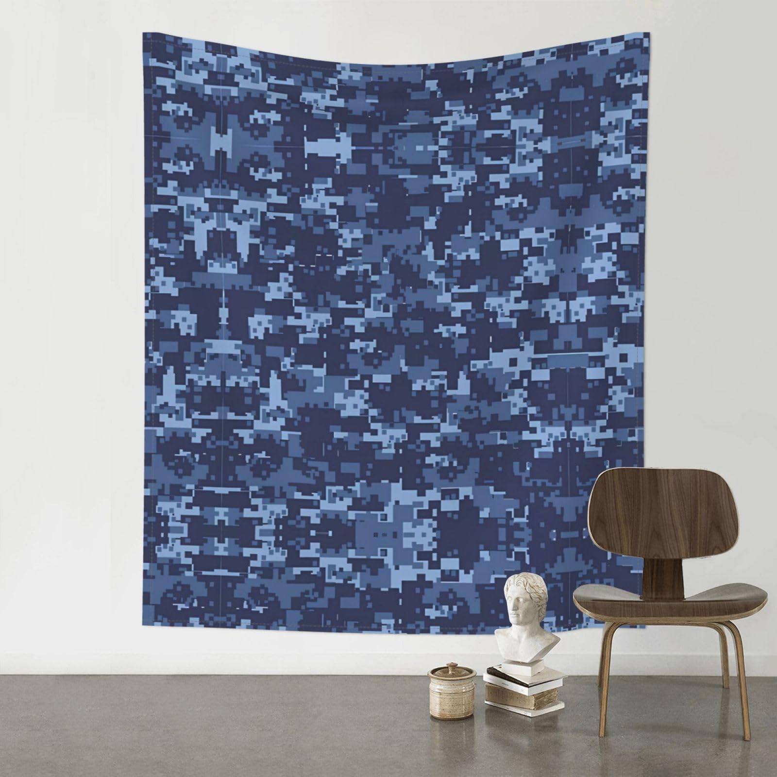 YYHHAOFA Blue Camouflage Pattern Prints 60x51in Wall Tapestry Boho Chic Dorm Decor & Beach Throw Blanket