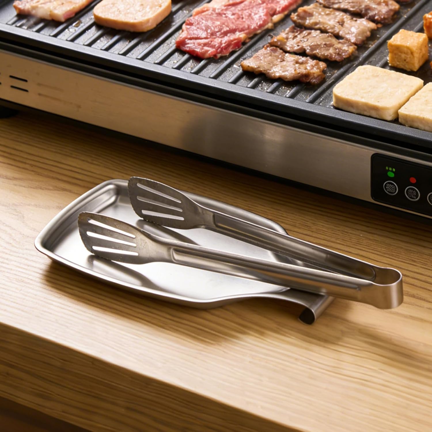 3Pcs Spoon Rest for Stove Top, 304 Stainless Steel Spoon Rest for kitchen counter, Ladles, Tongs, Spatula, 8.1 x 4.3 x 0.6 Inch