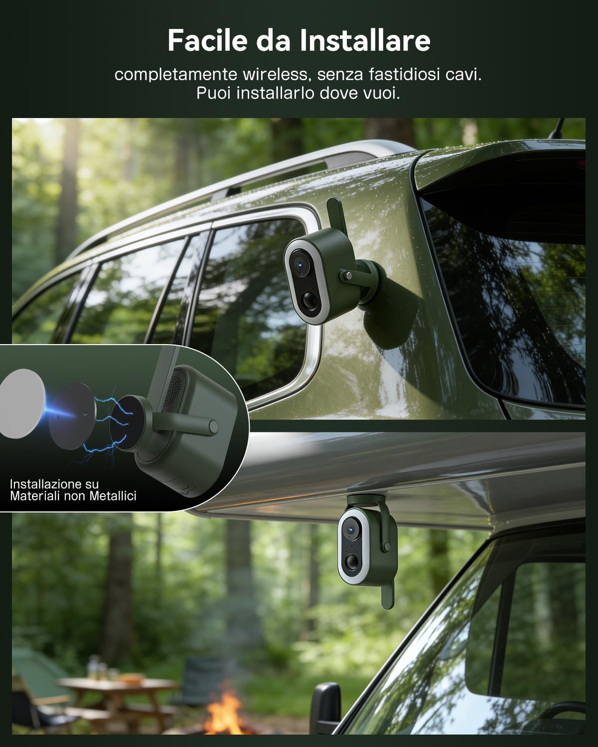 Xega 4G LTE Telecamera Magnetica con SIM scheda 2K HD Telecamera di Sicurezza Senza WiFi Portatile per Esterni 6000 mAh Batteria Rilevamento Umano PIR per Camper/Campeggio/Viaggi/Picnic IP65
