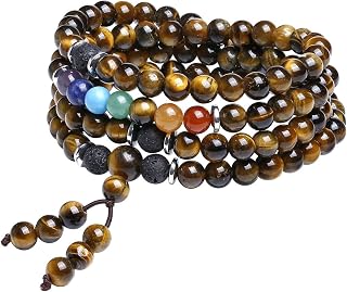7 Chakra Buddhist Mala Prayer Beads 108 Meditation Multilayer Healing Gemstone Bracelet/Necklace W/Tassel Charm