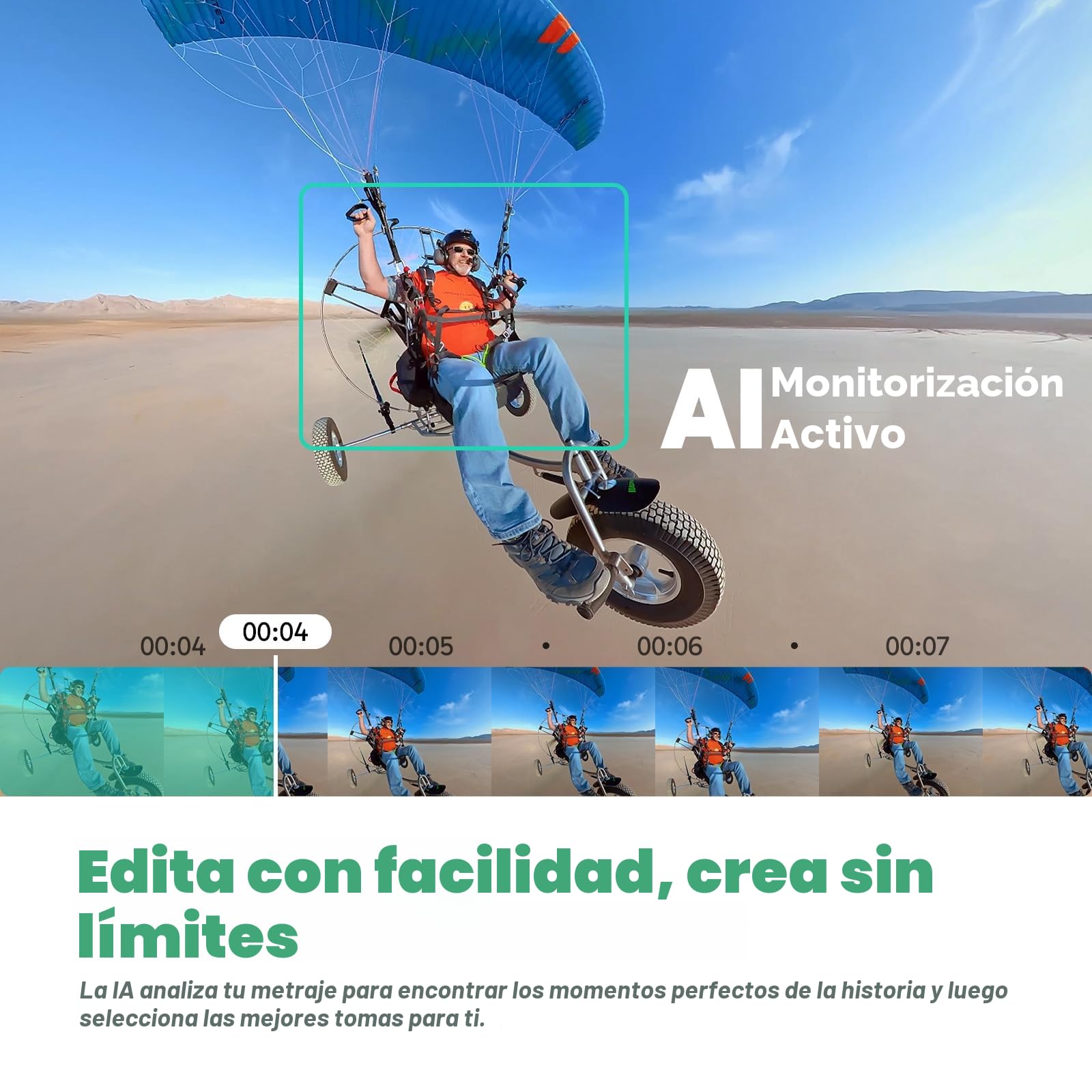 AKASO 360 Cámara de acción 360 con 256GB microSDXC U3 Tarjeta de Memoria, Sensor de 1/2", 5.7K 360, Fotos 72MP, Pantalla táctil de 2.29", Cámara Deportiva 360, Estabilización, para Deportes