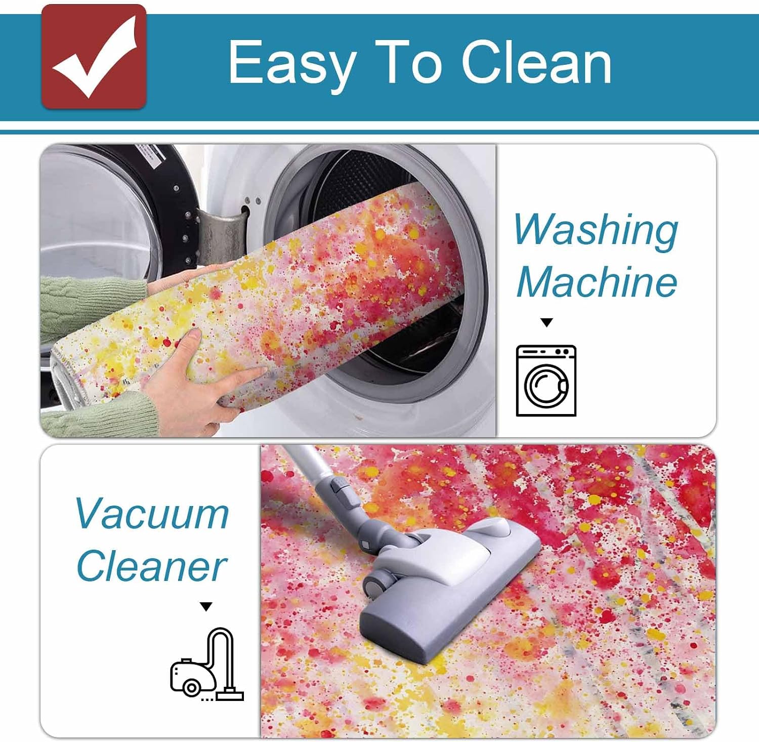 Prime Leader Dreamy Autumn Trees Kitchen Mat Set 2 Pieces Delicate Red Pink Yellow Leaves Forest Non Slip Kitchen Rugs Washable Runner Rug Mats for Sink Laundry (23.6" x 35.4"+23.6" x 70.9")