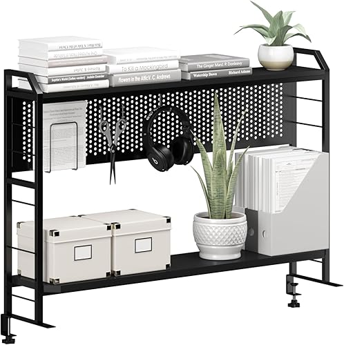 Miniatura 3 de Soporte ergonómico para monitor para mesas de 42 pulgadas en adelante, estante ajustable, marco de metal libre de óxido, soporta 200 libras, fácil