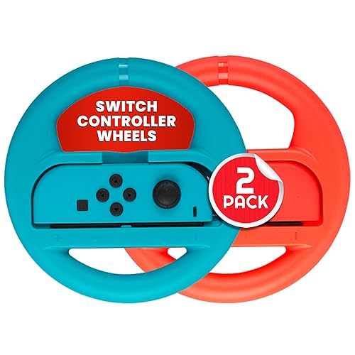 EVORETRO Racing wheel controller grip compatible for Nintendo Switch steering wheels, Nintendo switch controller grip, Mario Kart 8 and Racing games