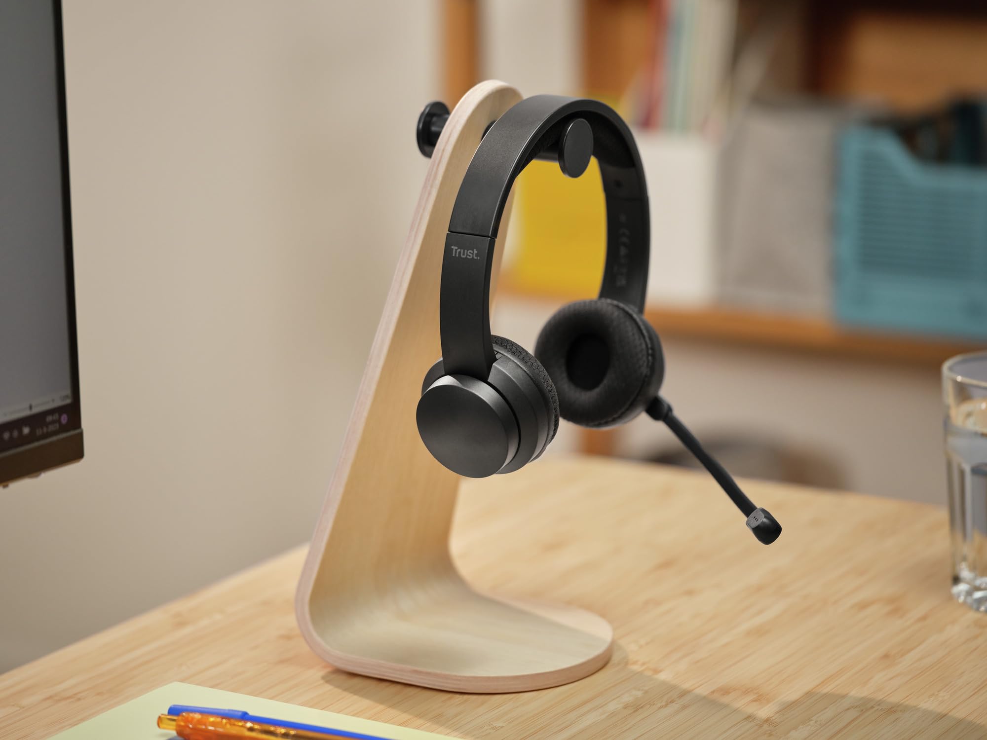 Trust Roha II Cuffie Wireless Bluetooth con Microfono ENC Antirumore, Nero | On Ear, 85% di Plastica Riciclata, Auricolari Ricaricabile per Lavoro Casa e Ufficio Teams Zoom