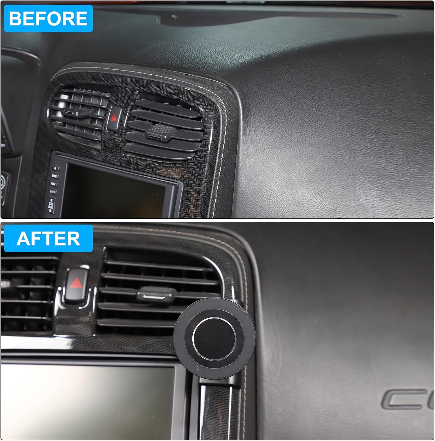 Car Phone Holder Mount Compatible with Chevrolet Corvette C6 Z06 ZR1 2005-2013 Center Console Dashboard Air Outlet Handsfree Phone Mount Magnetic Phone Mount Dash Clip Accessories (Style B)