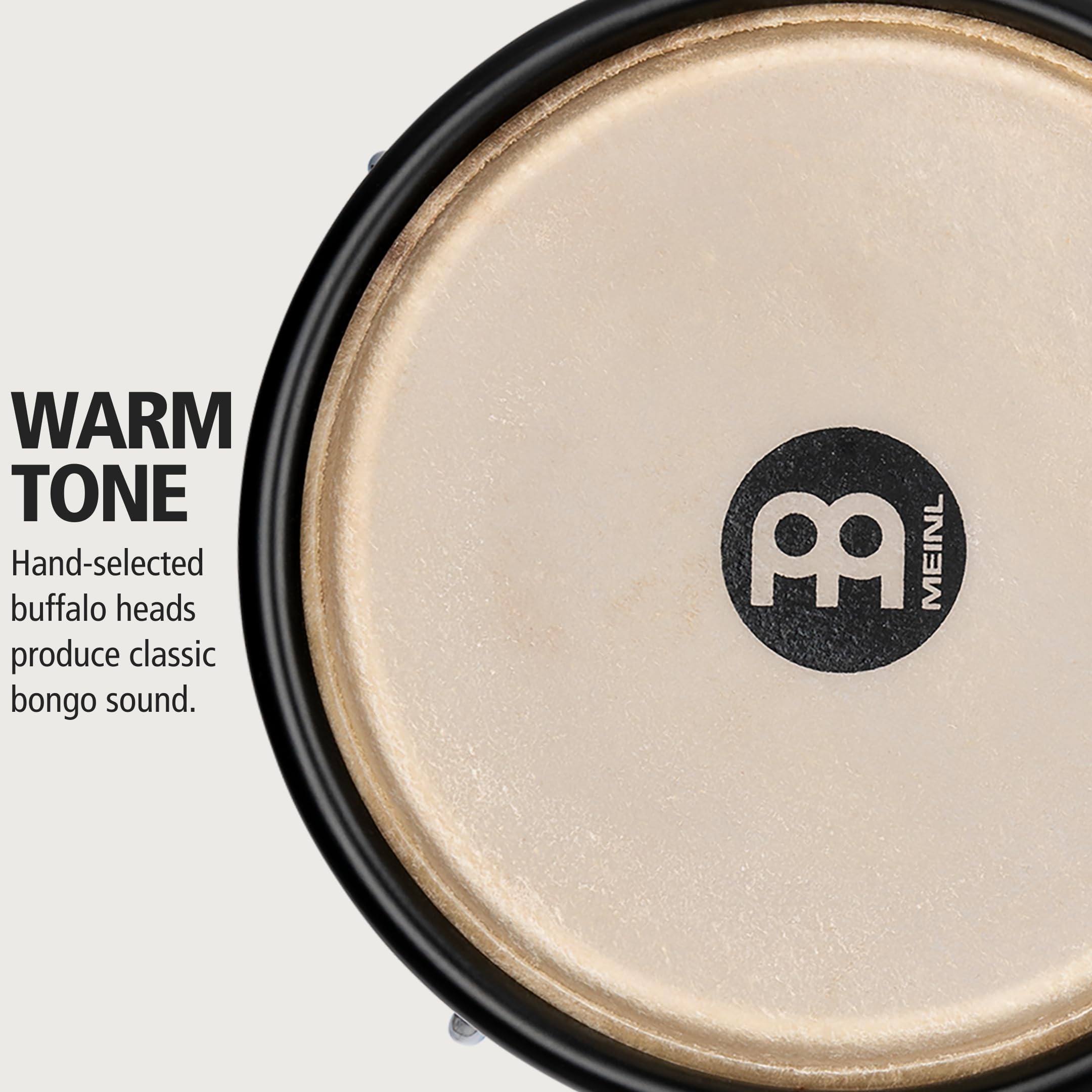 Meinl Percussion Bongos Journey Series – 2 Tamburi a Mano da 6.5 e 7.5 Pollici – Chiave Accordatura Inclusa – ABS Plastica, White (HB50WH)