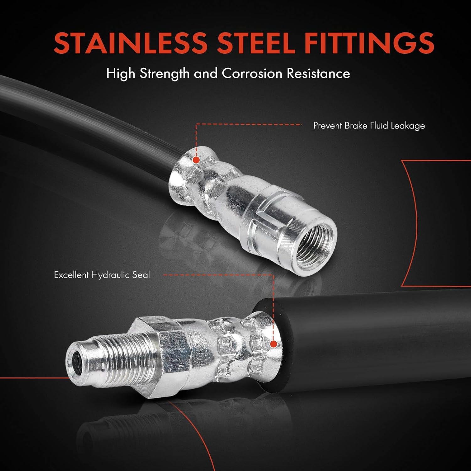 A-Premium Front Side Brake Hydraulic Hose Compatible with Select Mercedes-Benz Models - C350, GL320, GL350, GL450, GL550, R320, R350, R500, R63 AMG, ML320, ML350, ML450, ML500 - Replace# 2514200548