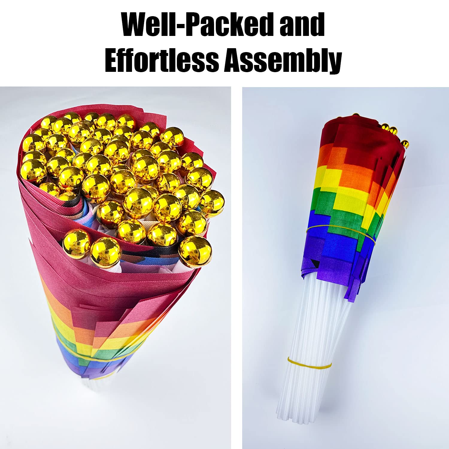 Progress Pride Mini-Flaggen – 50 Stück Stockflaggen, 21x14 Cm, Für Paraden & Partys