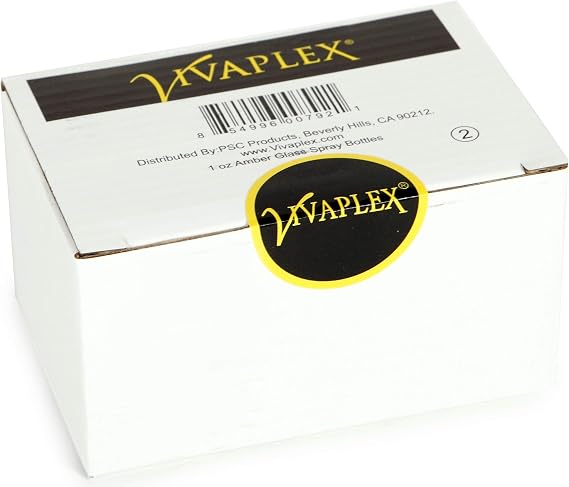 Vivaplex Amber 1 oz Glass Bottles with Black Fine Mist Sprayers - 2 pk