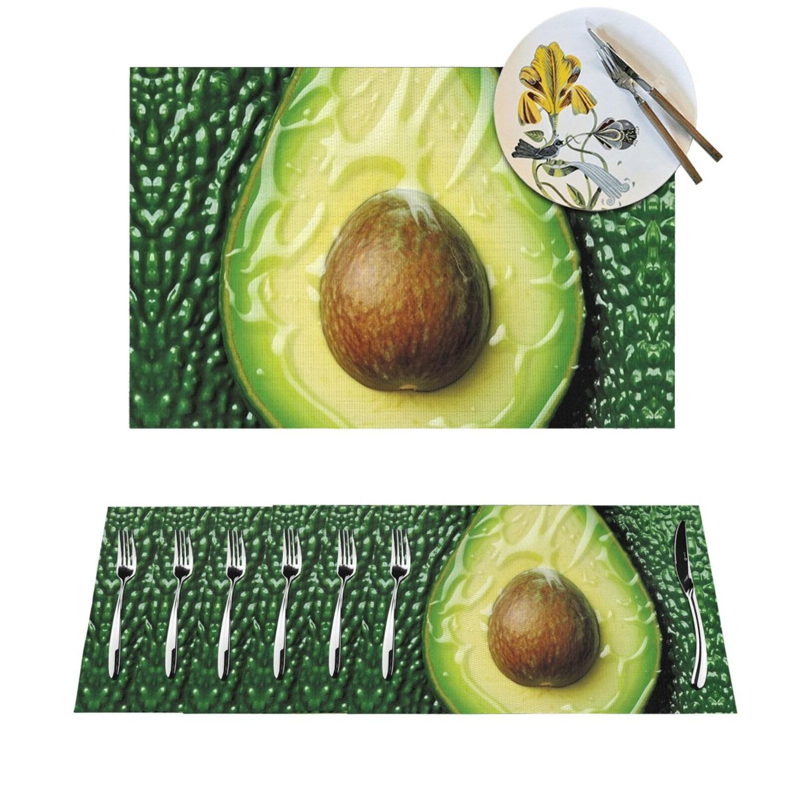 Sets de table en PVC texture avocat lot de 4 tapis de table antidérapants 30x45 cm