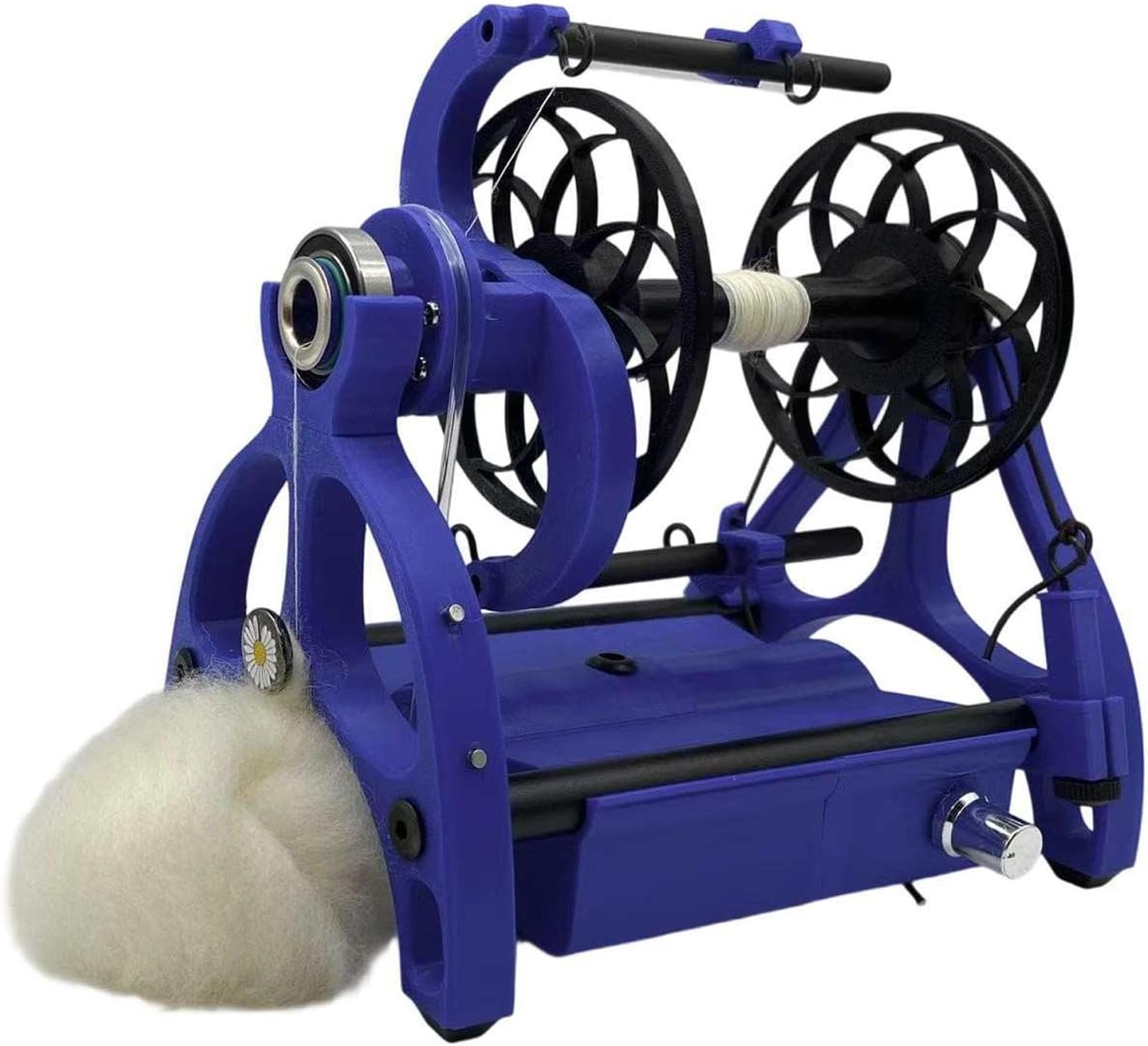Smart Yarn Spinner Machine - Electric Wheel with 120g Capacity, 12V High Torque Motor, Adjustable Speed, Foot Switch & 3 Spools for Wool, Pet Hair & Yarn Making