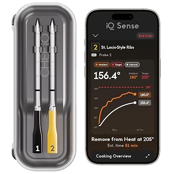 CHEF iQ Sense | Smart Wireless Meat Thermometer | 2 Ultra-Thin Probes | WiFi Unlimited Range | 1000F Heat Safe | 5 Sensors | BBQ, Grill, Oven, Smoker, Air Fryer | Gen3