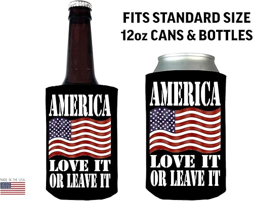 Miniatura 3 de Rogue River Tactical Juego de 2 fundas plegables para latas de cerveza con la bandera de Estados Unidos, diseño de América, paquete de 2 unidades