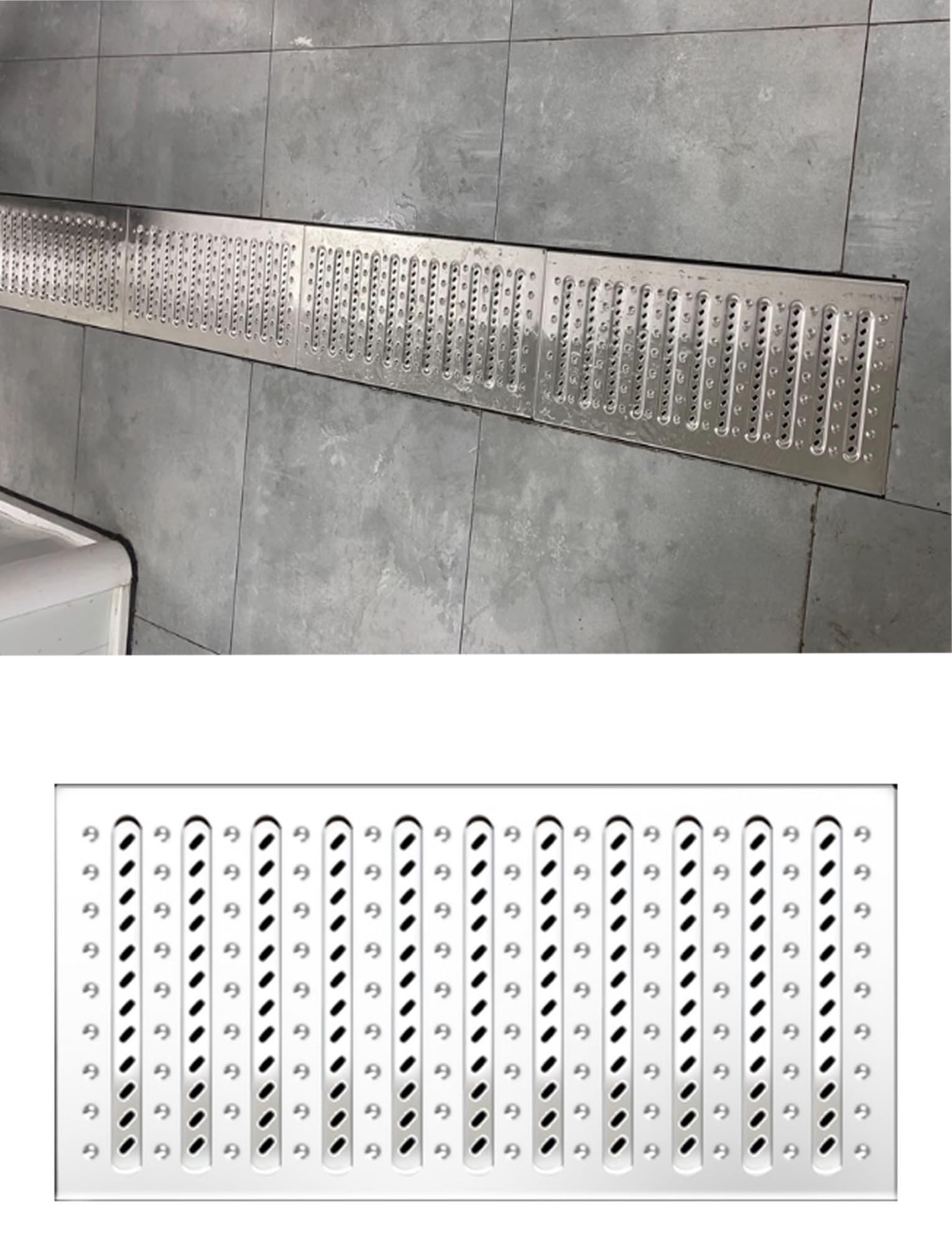 Genérico Rejilla de Drenaje de Canal de Acero Inoxidable 304 - Cubierta de Drenaje de Zanja de Metal Duradera para Patios, aceras, Jardines, Parques y centros comerciales - Solución de Drenaje Resist