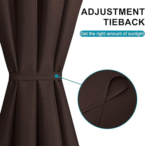 Miniatura 70 de Hiasan Cortinas para ventana de puerta delantera, bolsillo para barra, cortina de privacidad semitransparente para puerta francesa, 1 panel