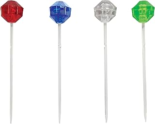 Creative Converting 16 Count Diamond Shaped Plastic Picks, Mini, Assorted Colors