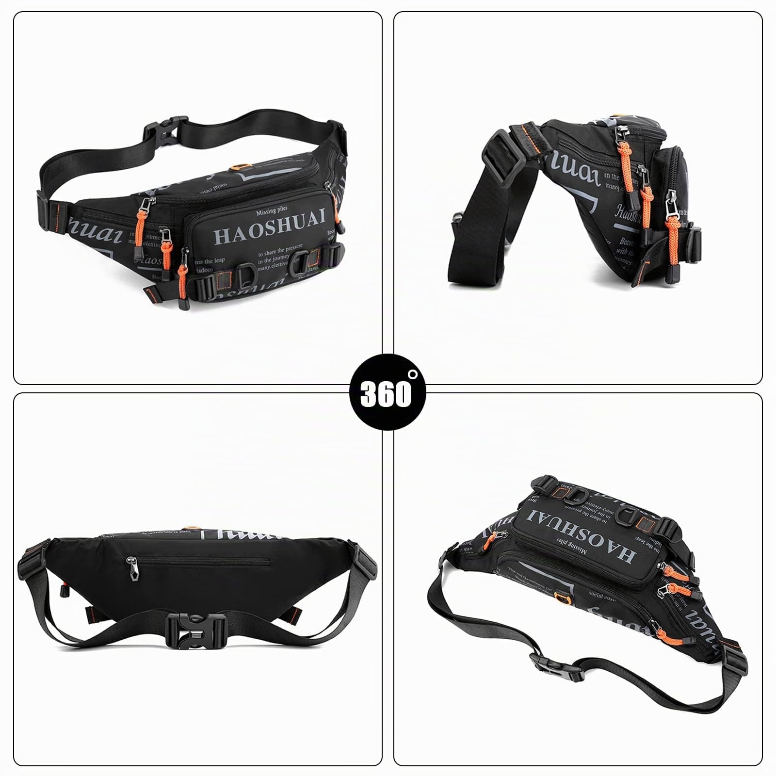 FANDARE Moda Deportivo Riñonera Bolsa Bandolera Mochila Cruzada Hombre Bolso de Cintura Bolso Cruzado Hombre Mujer Bolsa de Pecho Crossbody Sling Bag para Viajes Ciclismo Senderismo