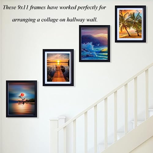 Miniatura 5 de Marco de fotos de 8 x 10 pulgadas con paspartú, marcos de fotos blancos, 4 paquetes para montaje en pared o exhibición de mesa