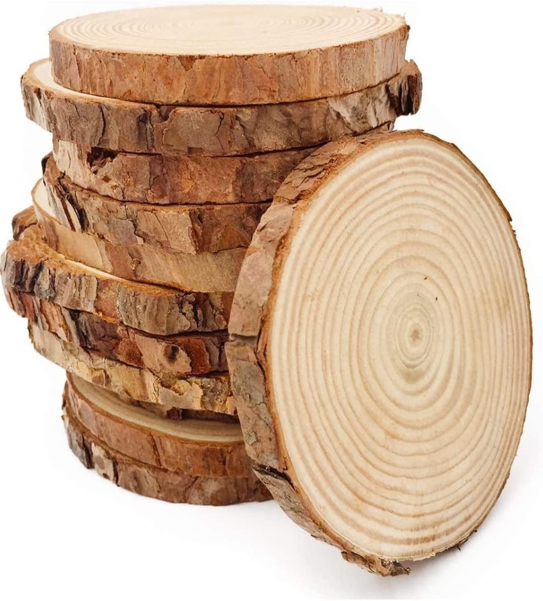 ORMANGO 1 PCS Round Wood Log 5 to 6 inch Slice Two Side Sanded for DIY, Art & Craft Multipurpose Use Pack of 1