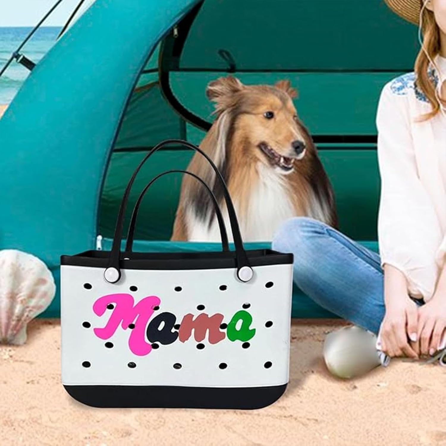 EVA Beach Tote Bag - Waterproof Washable Tip Proof Durable Open Tote Bag for the Beach Boat Pool Sports - Image 3