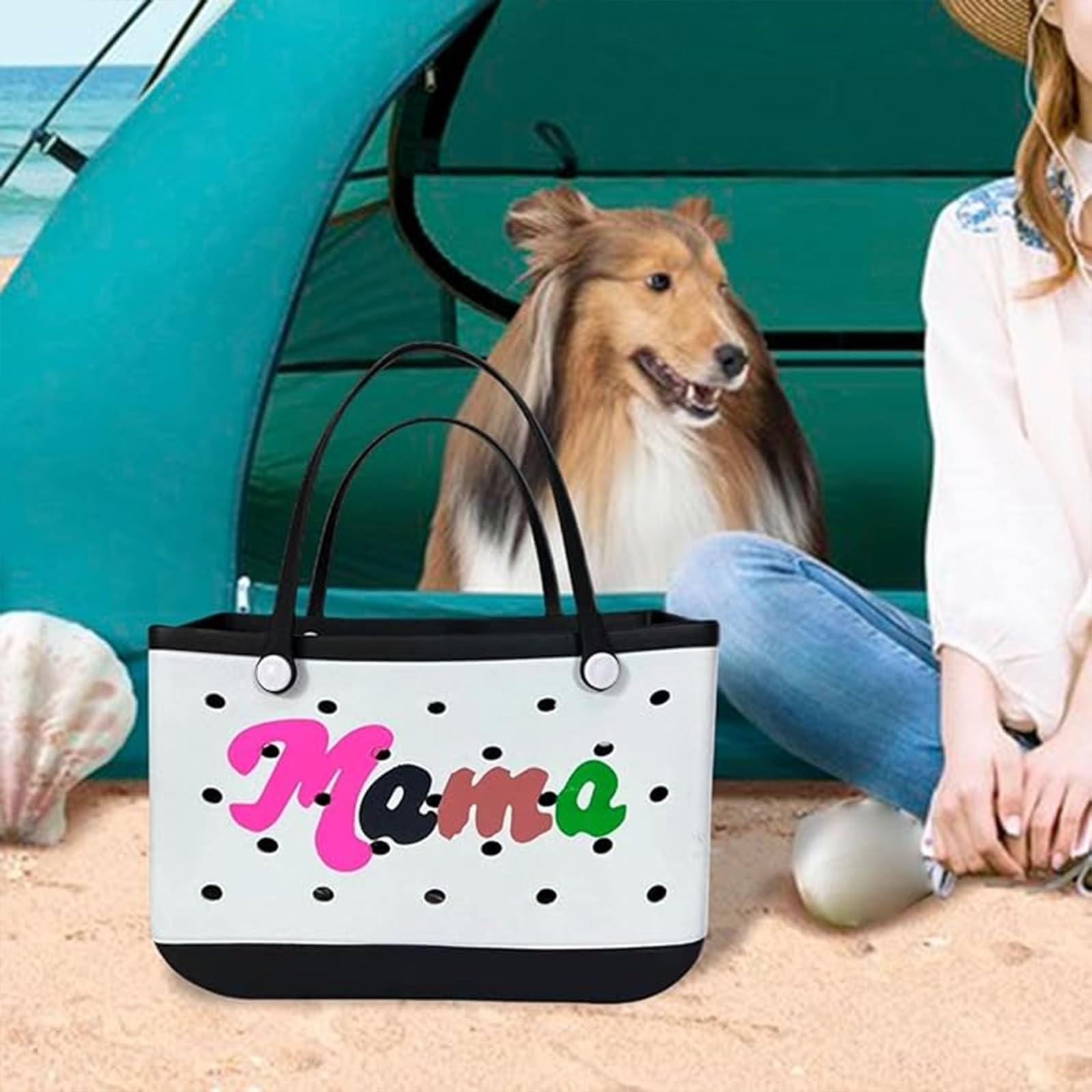 EVA Beach Tote Bag - Borsa tote impermeabile lavabile a prova di punta durevole aperta per la spiaggia barca piscina sport