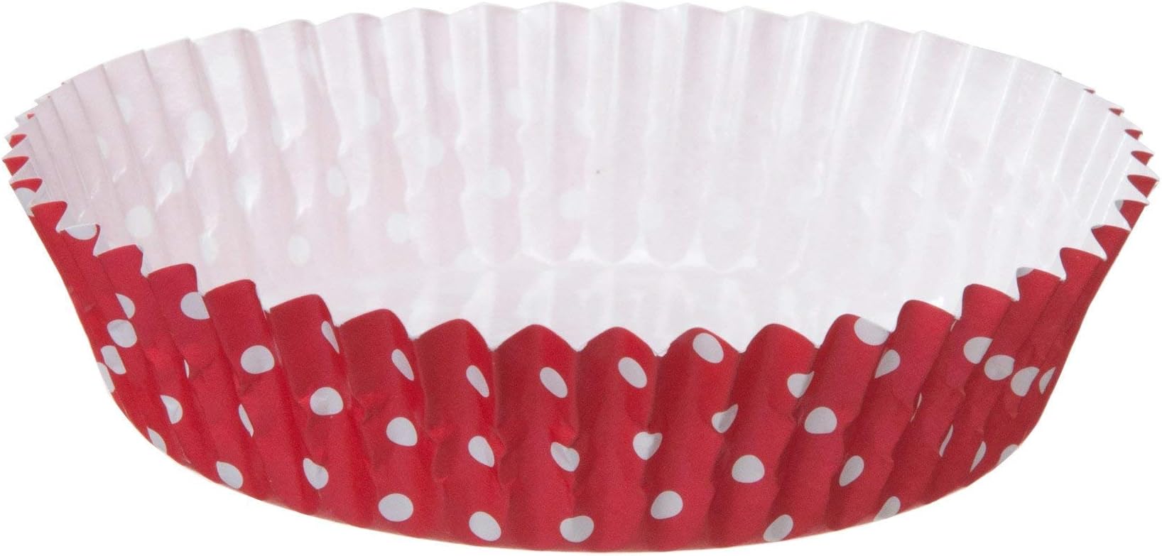 Welcome Home Brands Ruffled Baking Cups, Red with White Dot, Set of 30