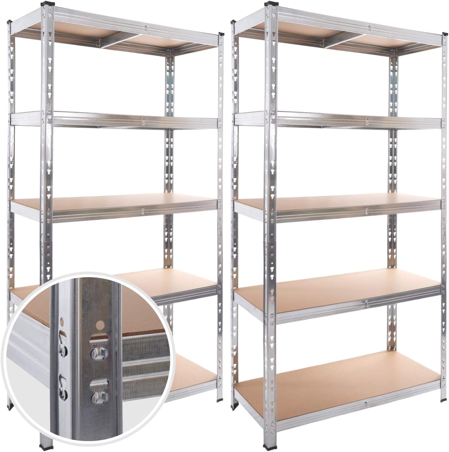 2 Étagères Panorama24 Pour Cave/Atelier - Charge 875kg, 180x90x40cm, 5 Tablettes MDF Réglables