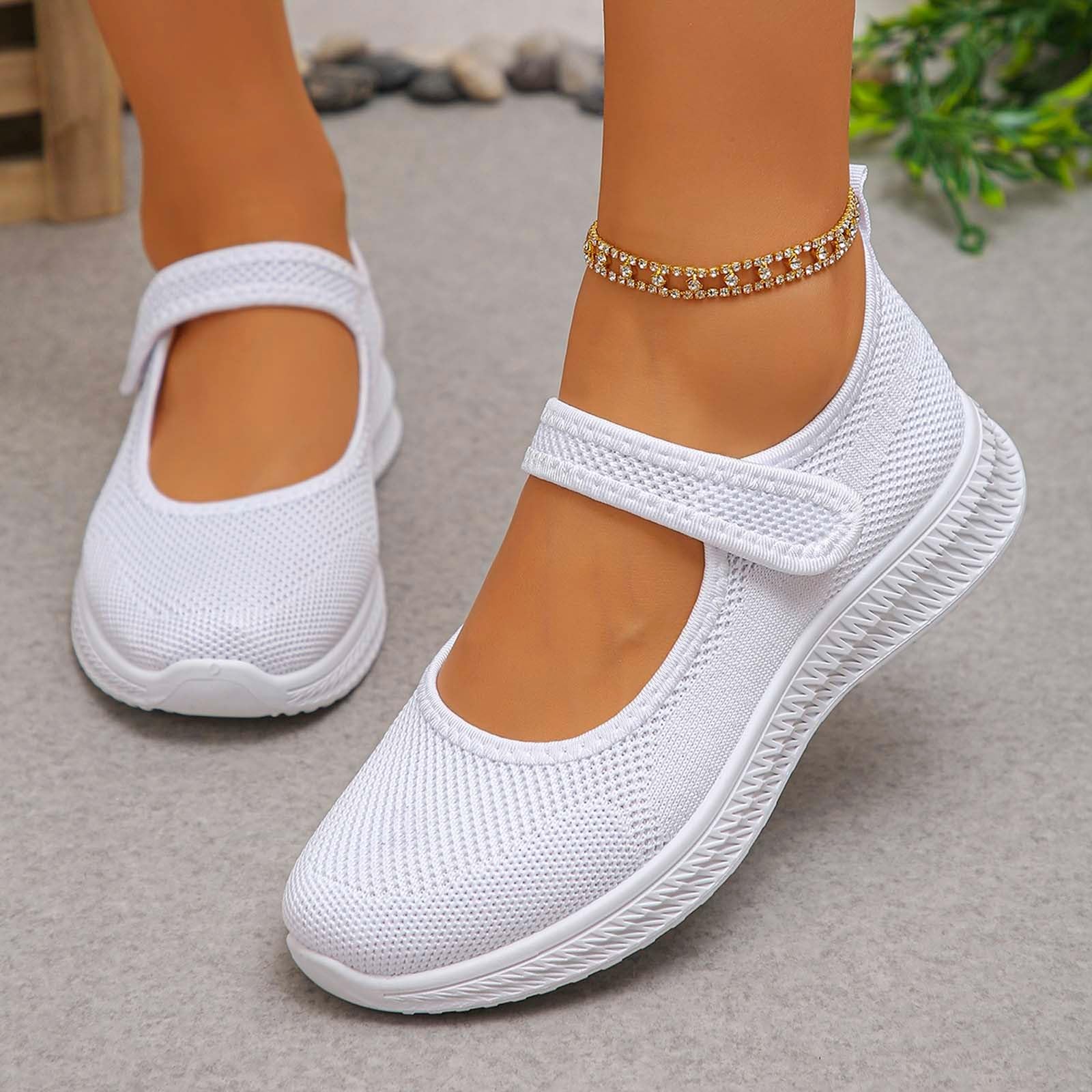 Sneaker da donna per diabetici, leggere, traspiranti, a maglia, ortopediche, leggere, con piede largo, comode, scarpe da ginnastica per attività all'aria aperta
