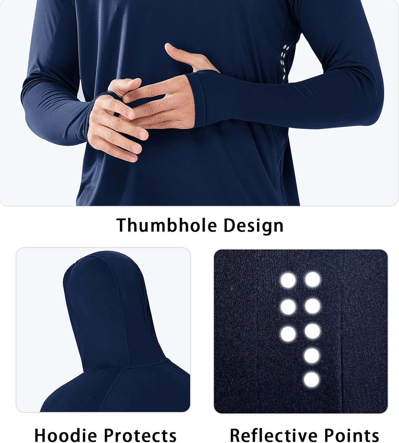 NORTHYARD Men's UPF 50+ Hoodie Shirts Long Sleeve Sun Protection Fishing Swim Beach UV SPF Rash Guard Quick Dry Lightweight - Image 4