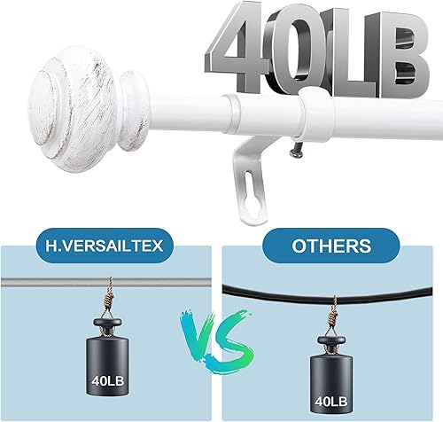 Miniatura 12 de H.VERSAILTEX - Cortinero para ventana ajustable y decorativo de 3/4 pulgadas de diámetro, para una sola ventana, con remates clásicos