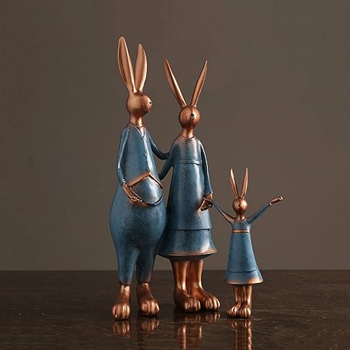 Miniatura 8 de Decoración de mesa para escritorio, decoración de estatua de conejo para el hogar, personalidad de resina, manualidades, oficina, sala de estar,